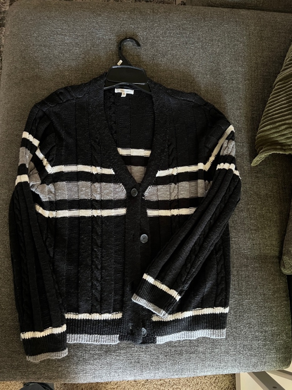 Striped button-down cardigan